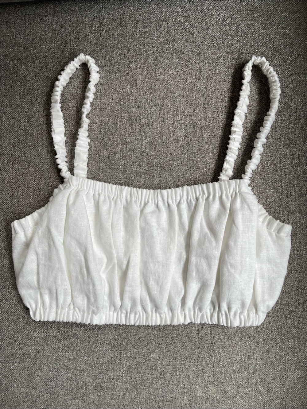 Reformation White Strap Cropped Tank